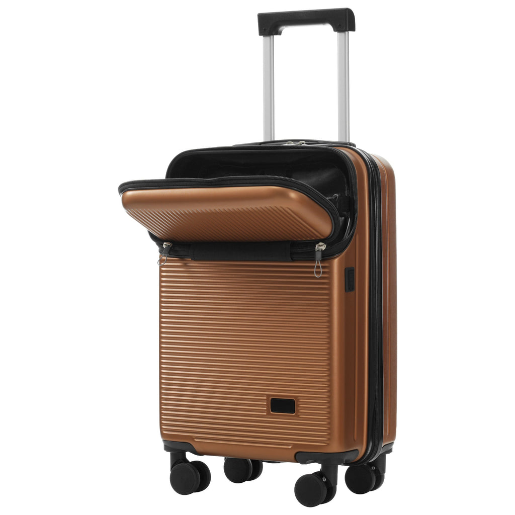 Azor Silver 5-Piece Luggage Set, Complete Travel System, TSA Lock