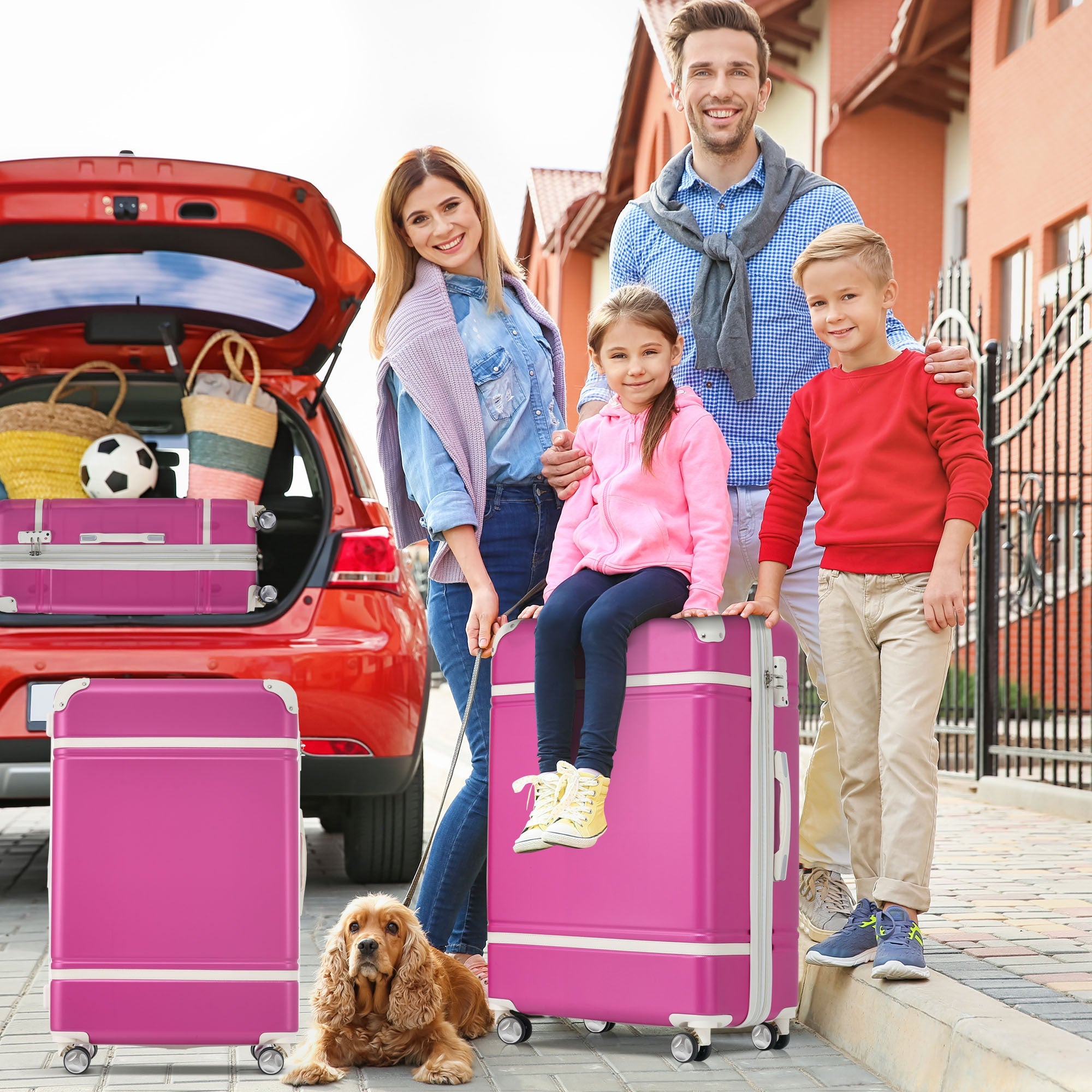 Azor Blue ABS Luggage Set, Travel Organisation System, TSA Lock