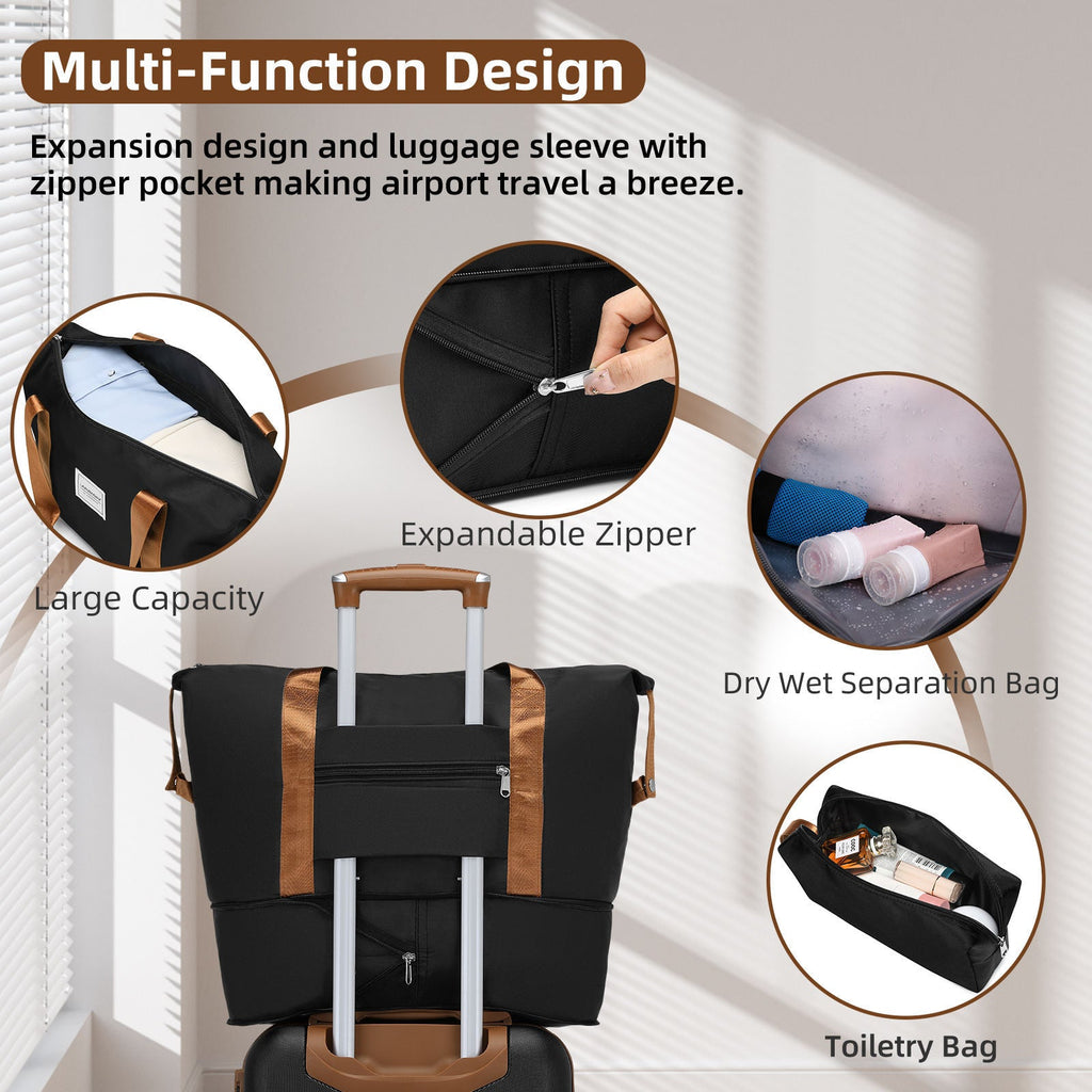 Azor 6-Piece Hardshell Luggage Set, Ultimate Travel Kit, TSA Lock
