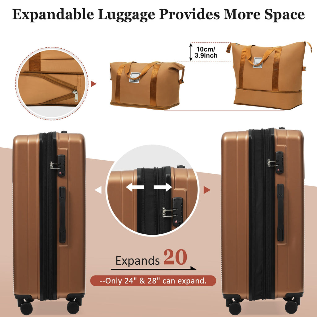 Azor Silver 5-Piece Luggage Set, Complete Travel System, TSA Lock