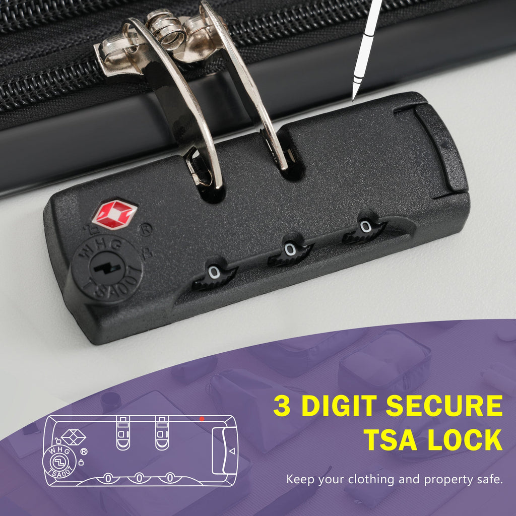 Azor 3-Piece Expandable Carry-On Set, Front Pocket, TSA Lock