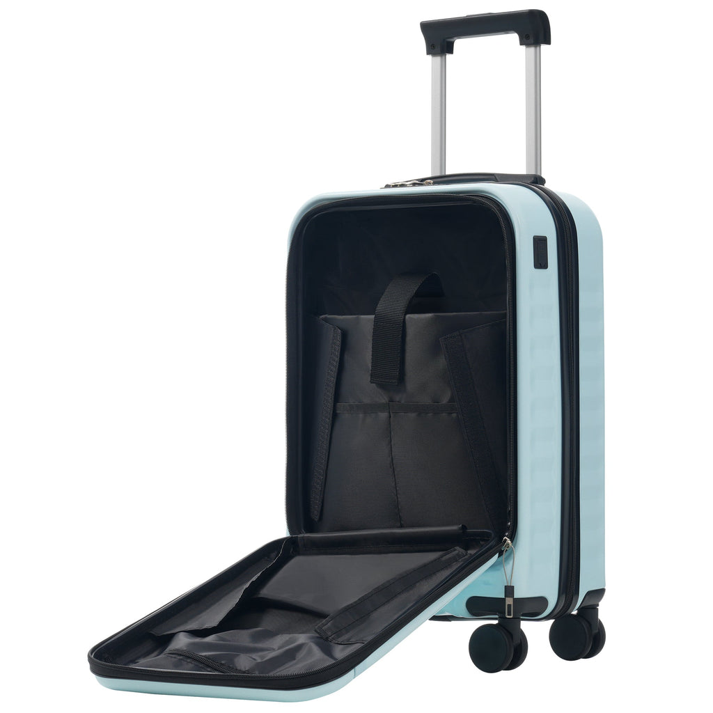 Azor 3-Piece Expandable Carry-On Set, Front Pocket, TSA Lock