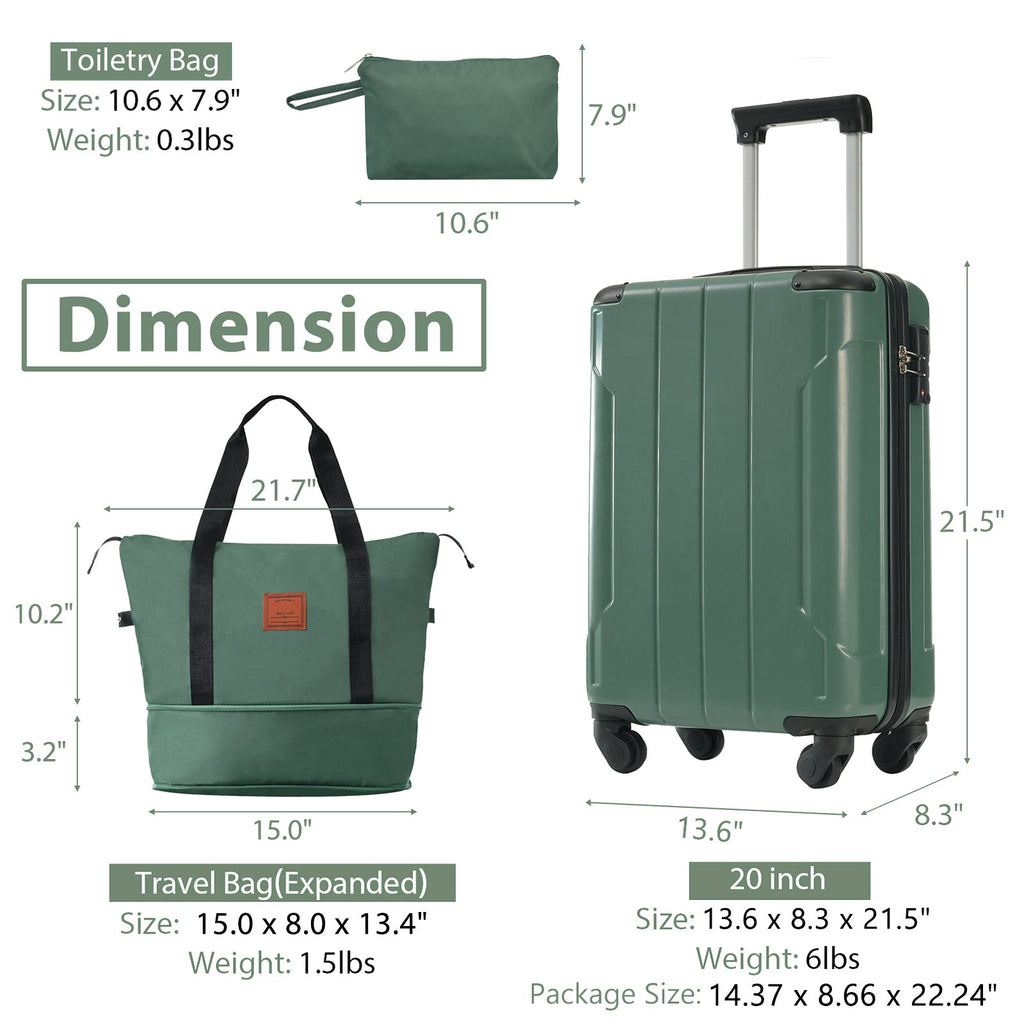 Azor Black & Brown Luggage Set, Timeless Travel Style, TSA Lock
