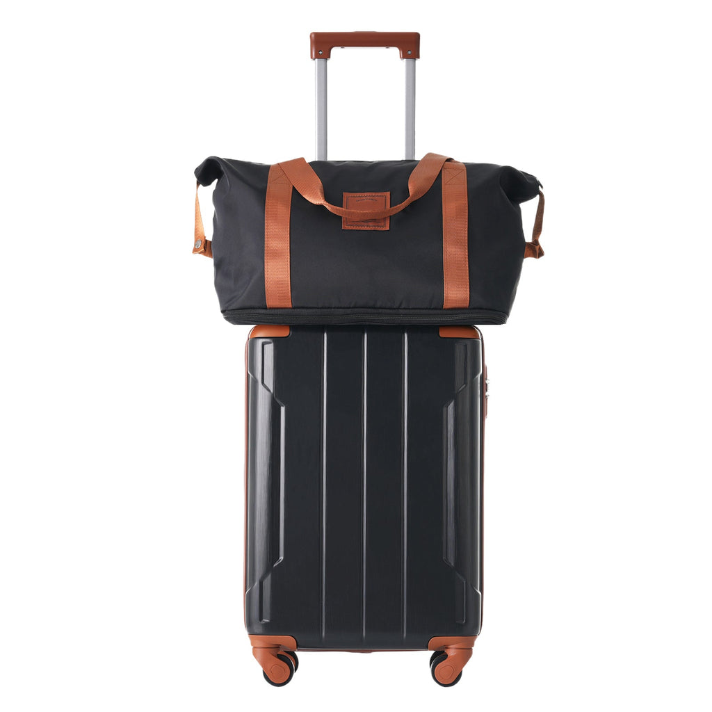 Azor Black & Brown Luggage Set, Timeless Travel Style, TSA Lock
