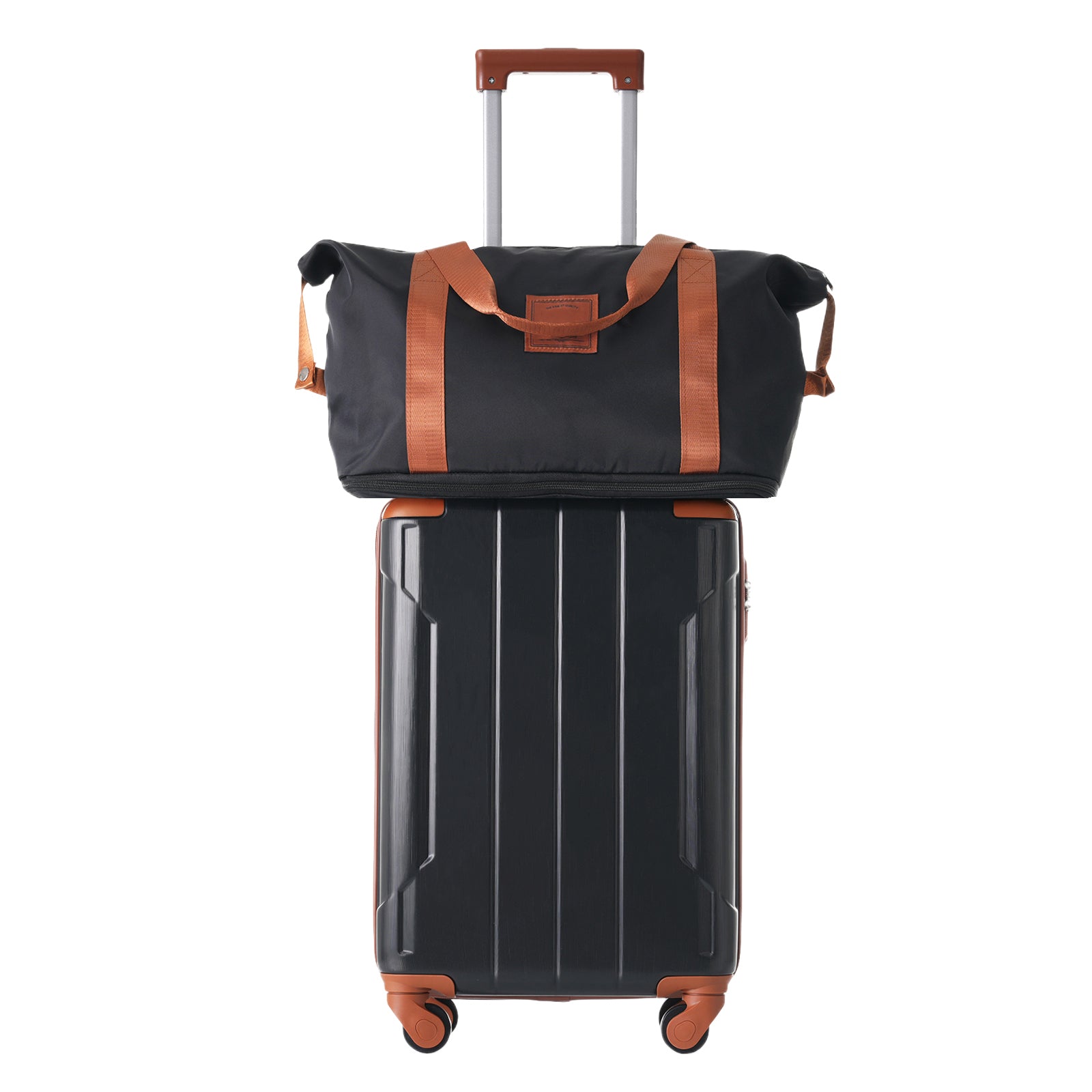 Azor Black & Brown Luggage Set, Timeless Travel Style, TSA Lock