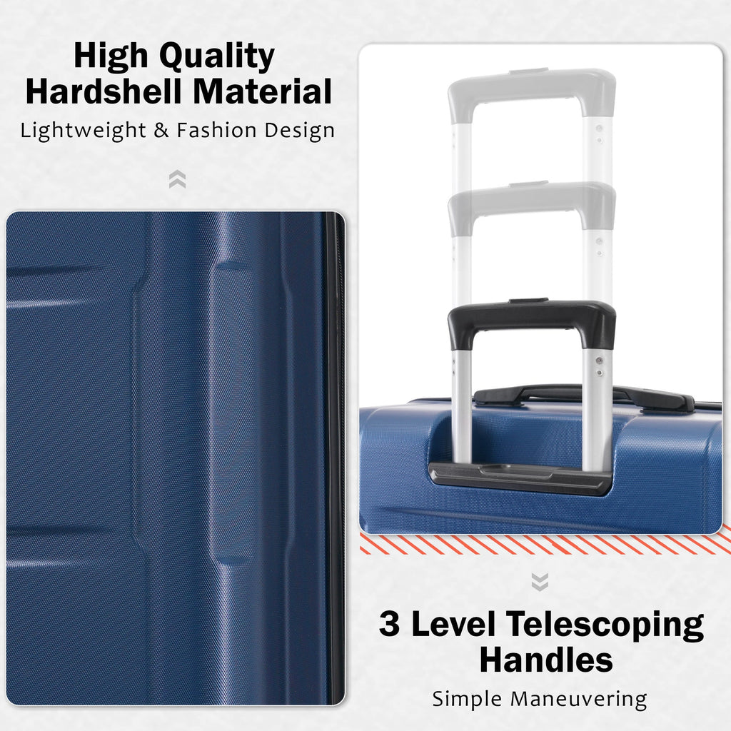 Azor Light Blue ABS Luggage Set, Travel in Colour, TSA Lock
