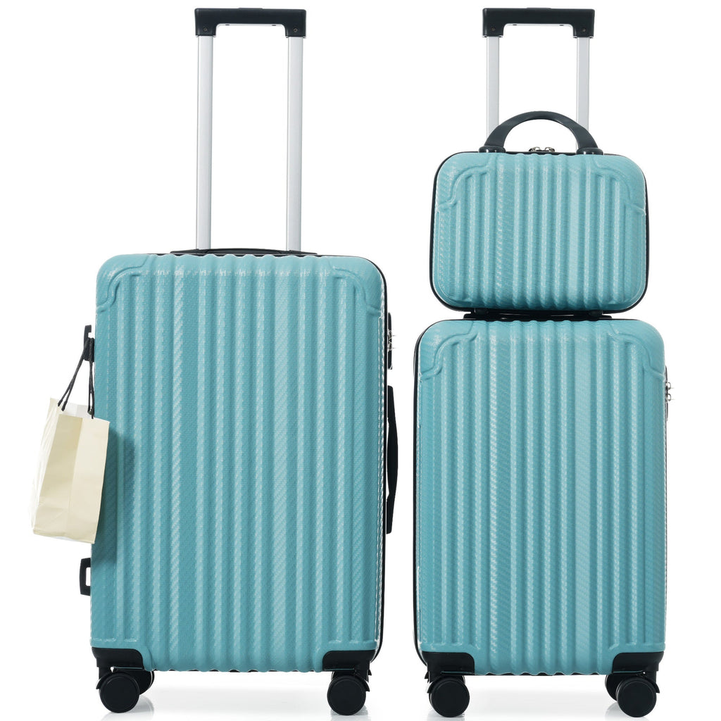 Azor Ice Blue 3-Piece Carry-On Set, Compact Explorer, TSA Lock