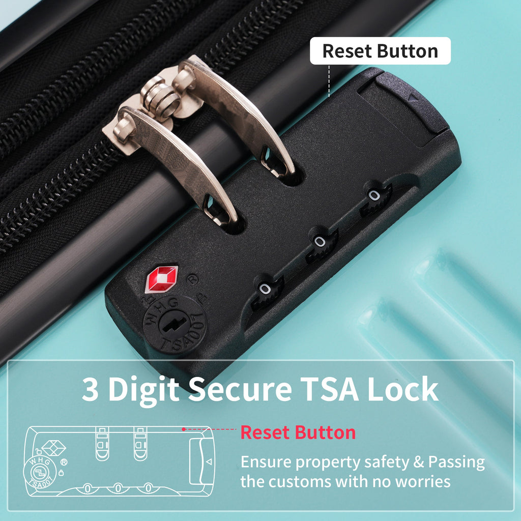 Azor 3-Piece PC Hardshell Set, Premium Travel Trio, TSA Lock