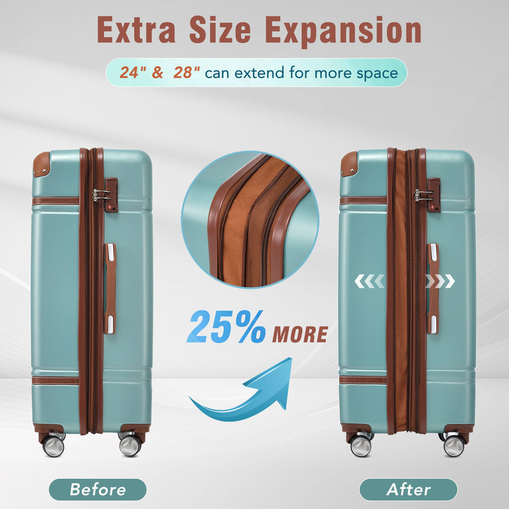 Azor Blue ABS Luggage Set, Travel Organisation System, TSA Lock