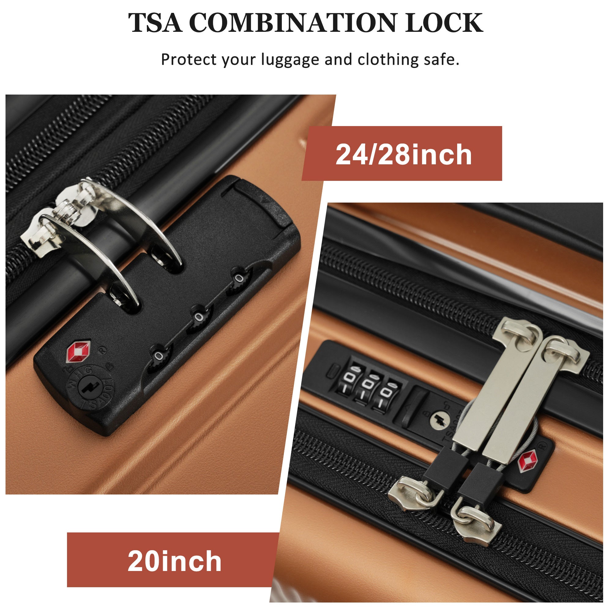 Azor Silver 5-Piece Luggage Set, Complete Travel System, TSA Lock