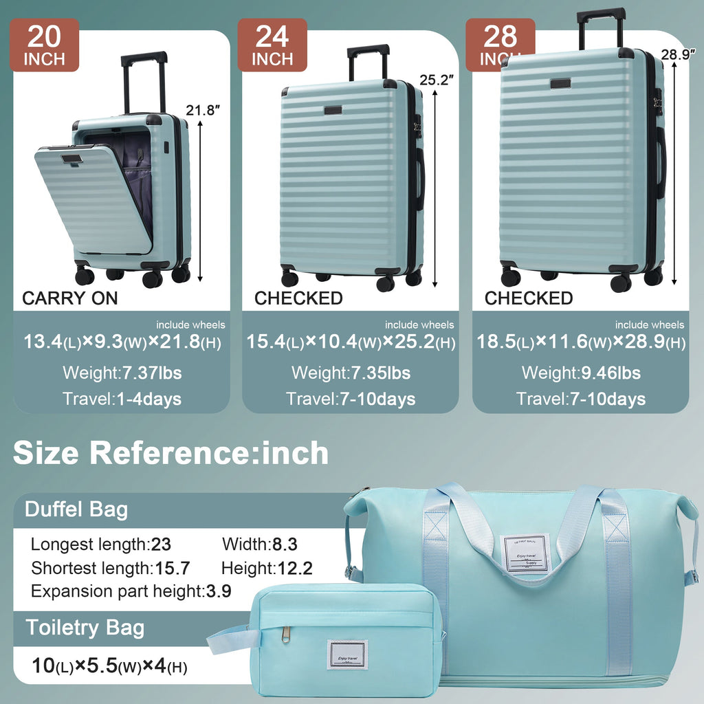 Azor 5-Piece Hardshell Carry-On Set, Complete System, Spinner Wheels