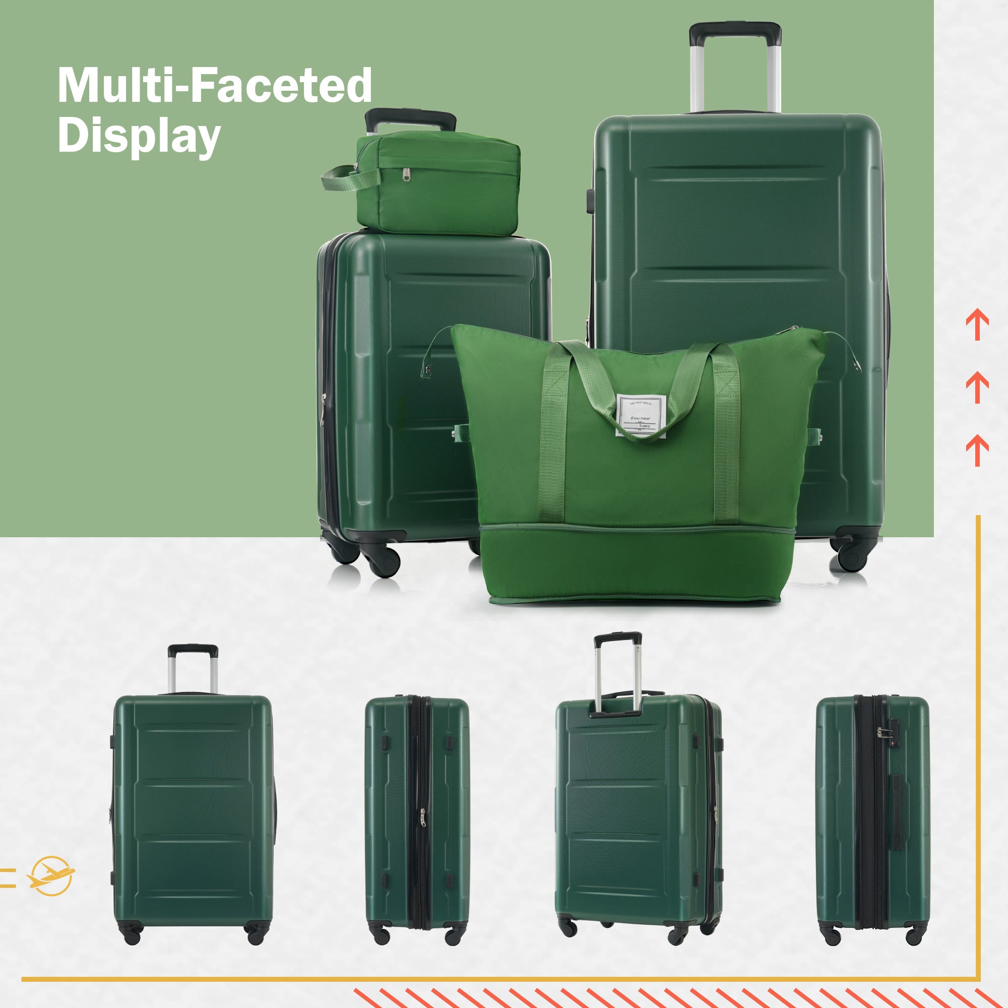 Azor Light Blue ABS Luggage Set, Travel in Colour, TSA Lock