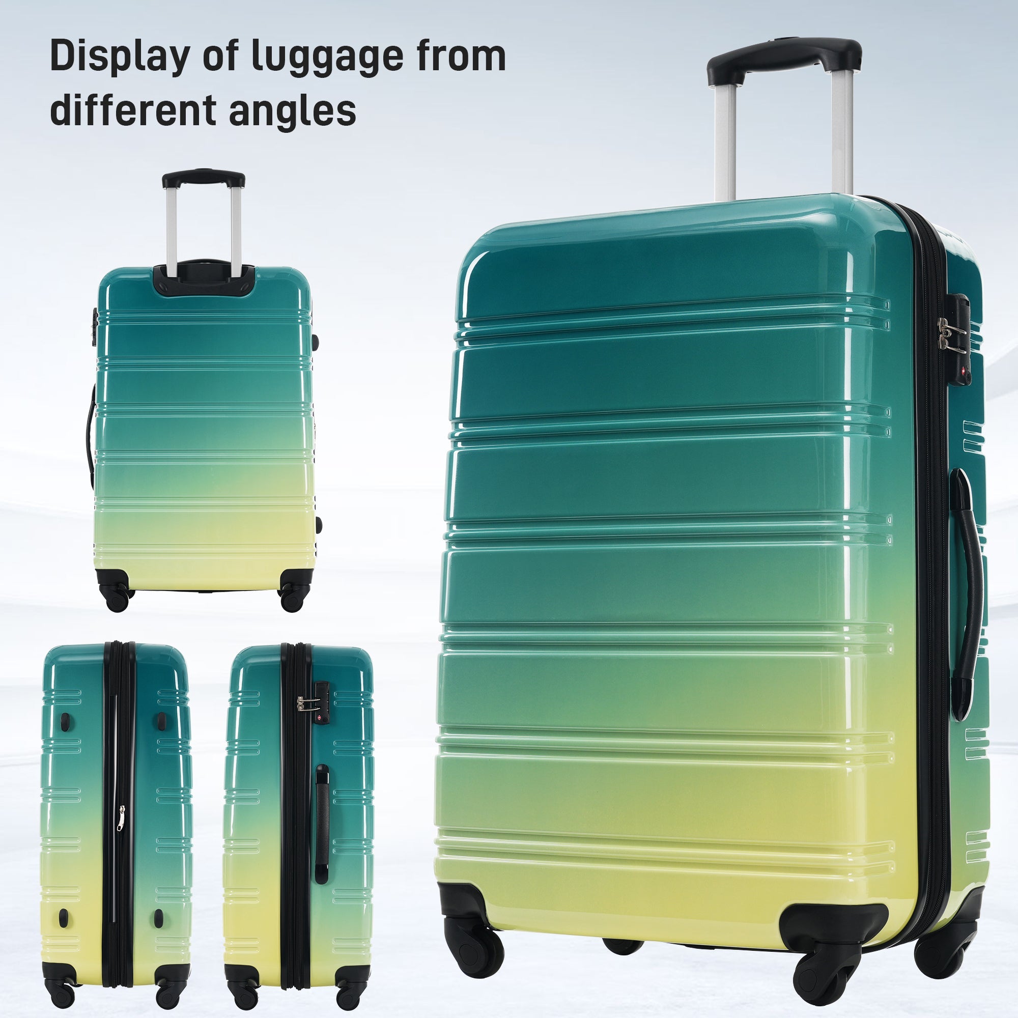 Azor 3-Piece PC Hardshell Set, Premium Travel Trio, TSA Lock