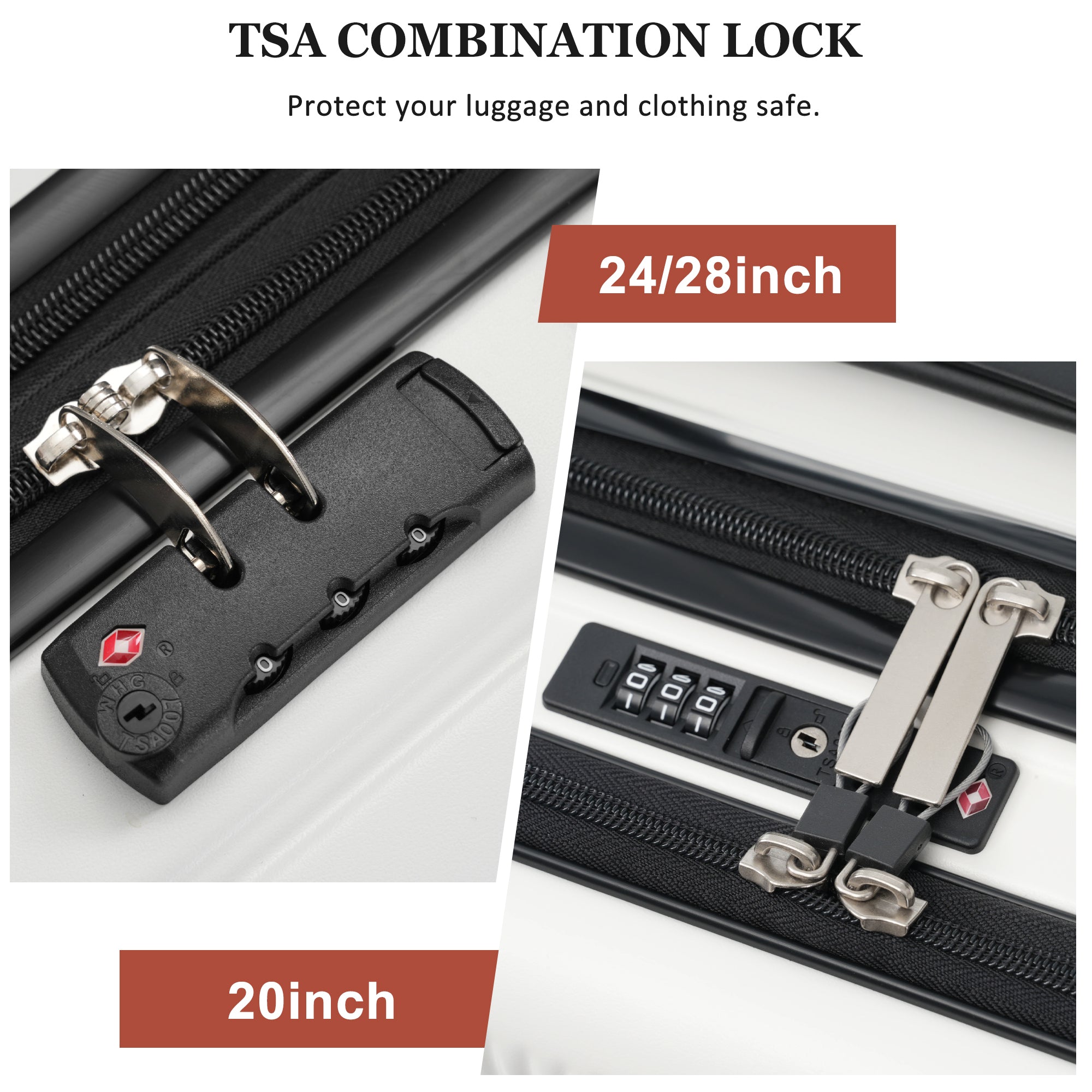 Azor Silver 5-Piece Luggage Set, Complete Travel System, TSA Lock