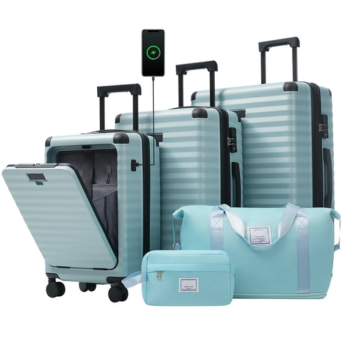 Azor 5-Piece Hardshell Carry-On Set, Complete System, Spinner Wheels