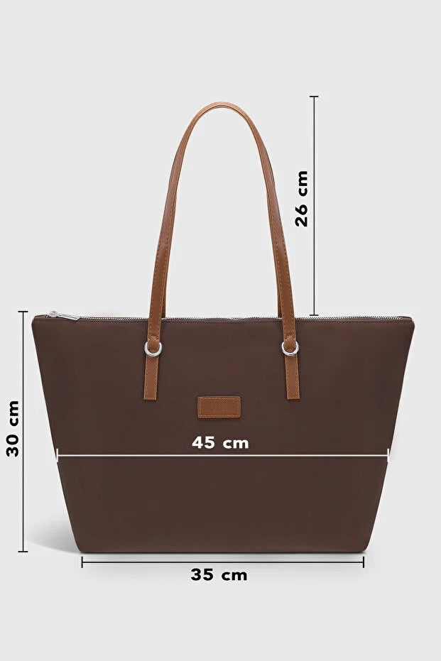 Azor Brown Large Capacity Water Resistant Shopper Bag For Women