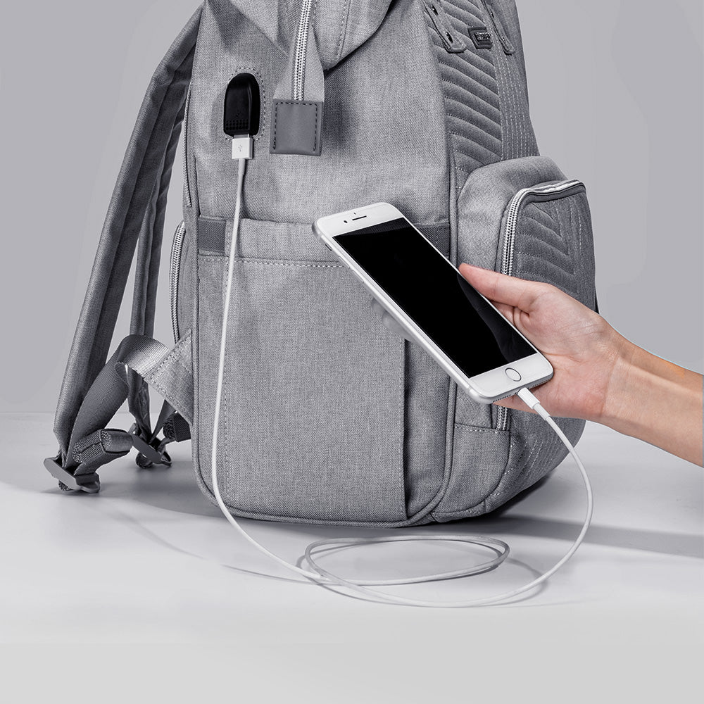 Azor Modern Quilted Diaper Bag Backpack