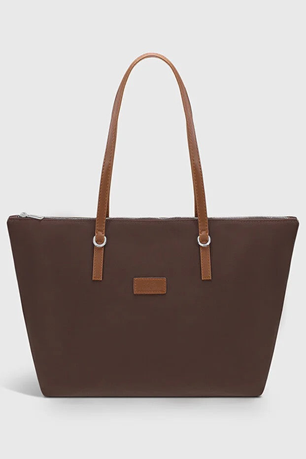Azor Brown Large Capacity Water Resistant Shopper Bag For Women