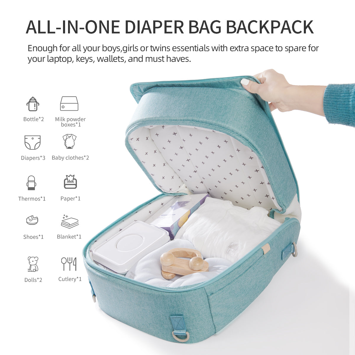 Azor Portable Diaper Bag Backpack