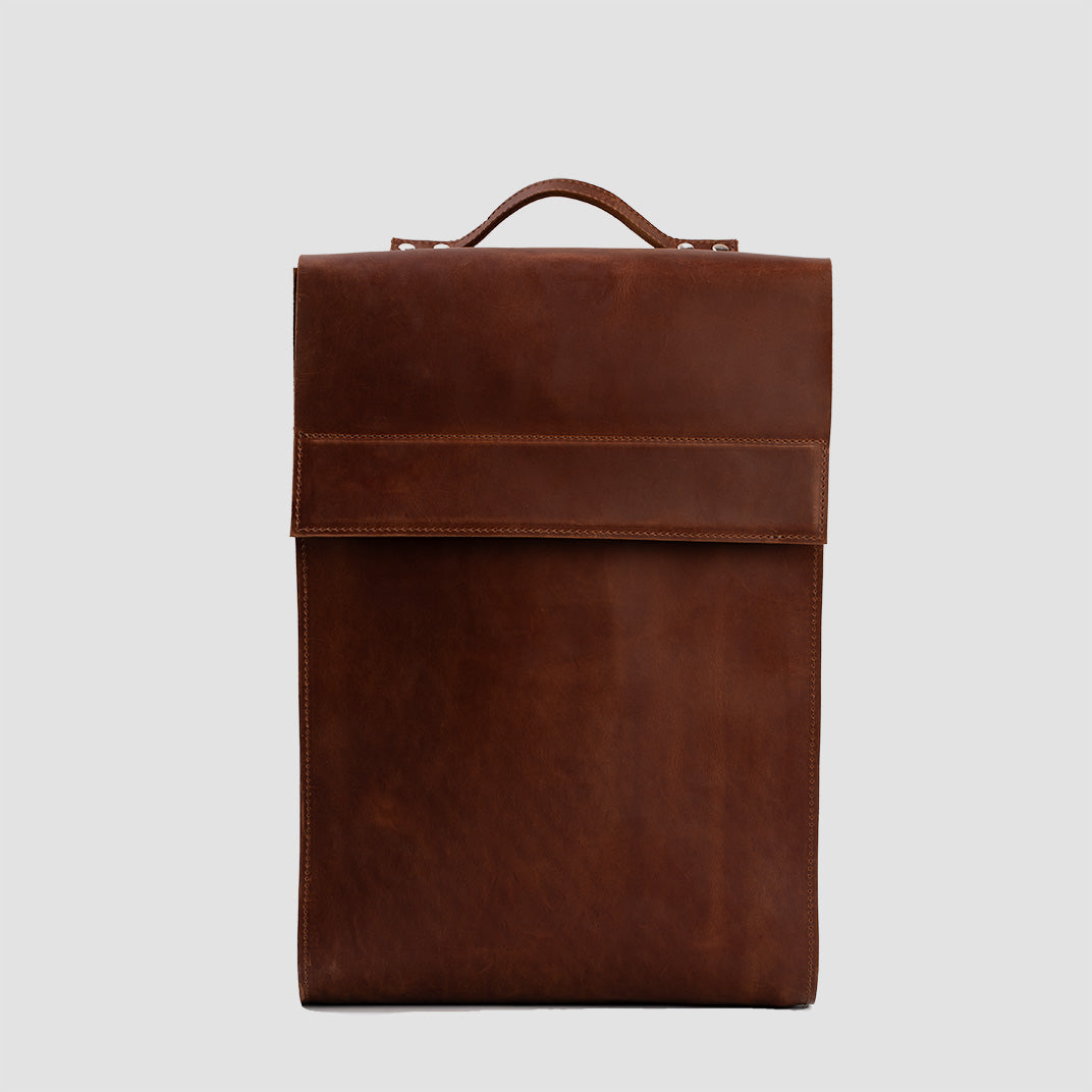 Azor Leather Backpack — Metropolian (Cognac Brown)