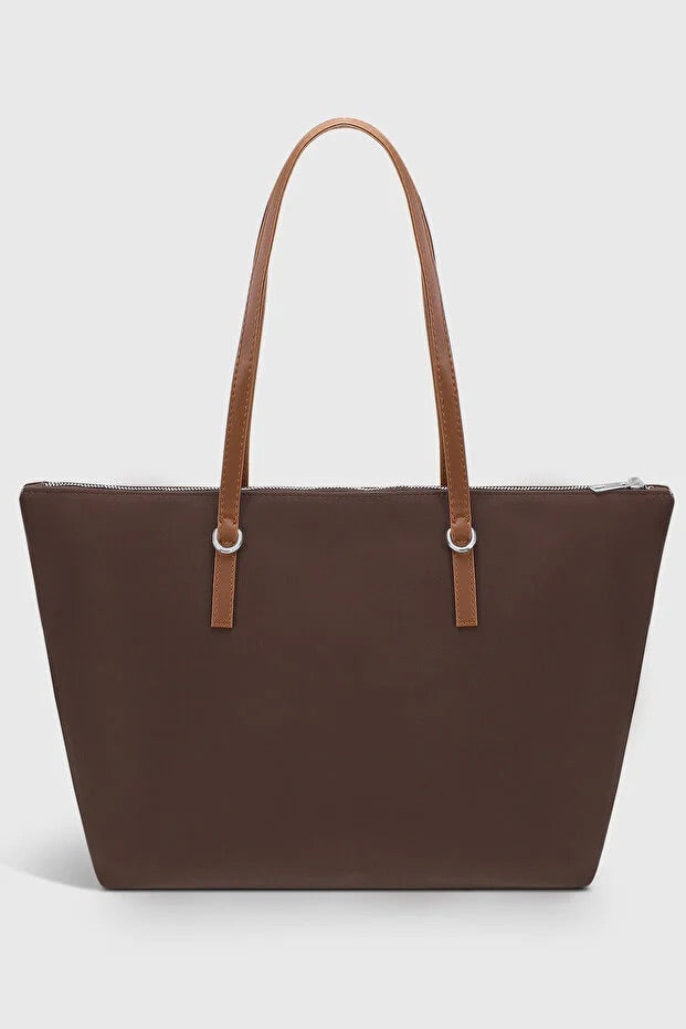 Azor Brown Large Capacity Water Resistant Shopper Bag For Women