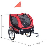 Azor Foldable Pet Bike Trailer Dog Cat Travel Bicycle Carrier Red