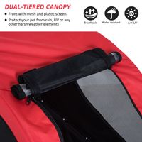 Azor Foldable Pet Bike Trailer Dog Cat Travel Bicycle Carrier Red