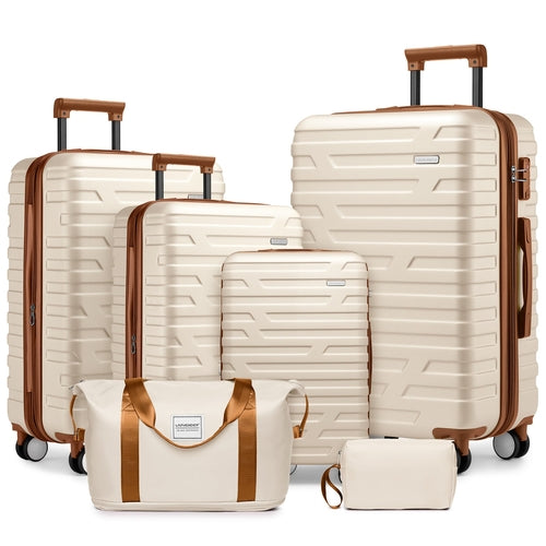 Azor 6-Piece Hardside Set, Suitcases + Duffel Bags, Complete Kit