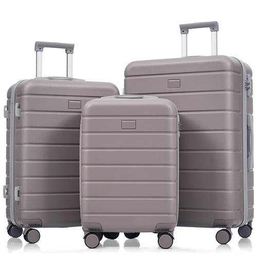 Azor Blue PC Luggage Set, Lightweight Travel Trio, TSA Lock