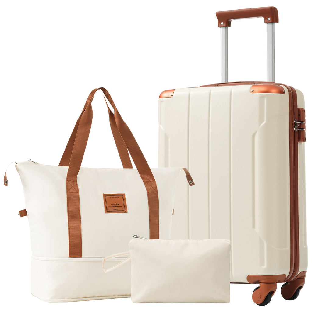 Azor Black & Brown Luggage Set, Timeless Travel Style, TSA Lock