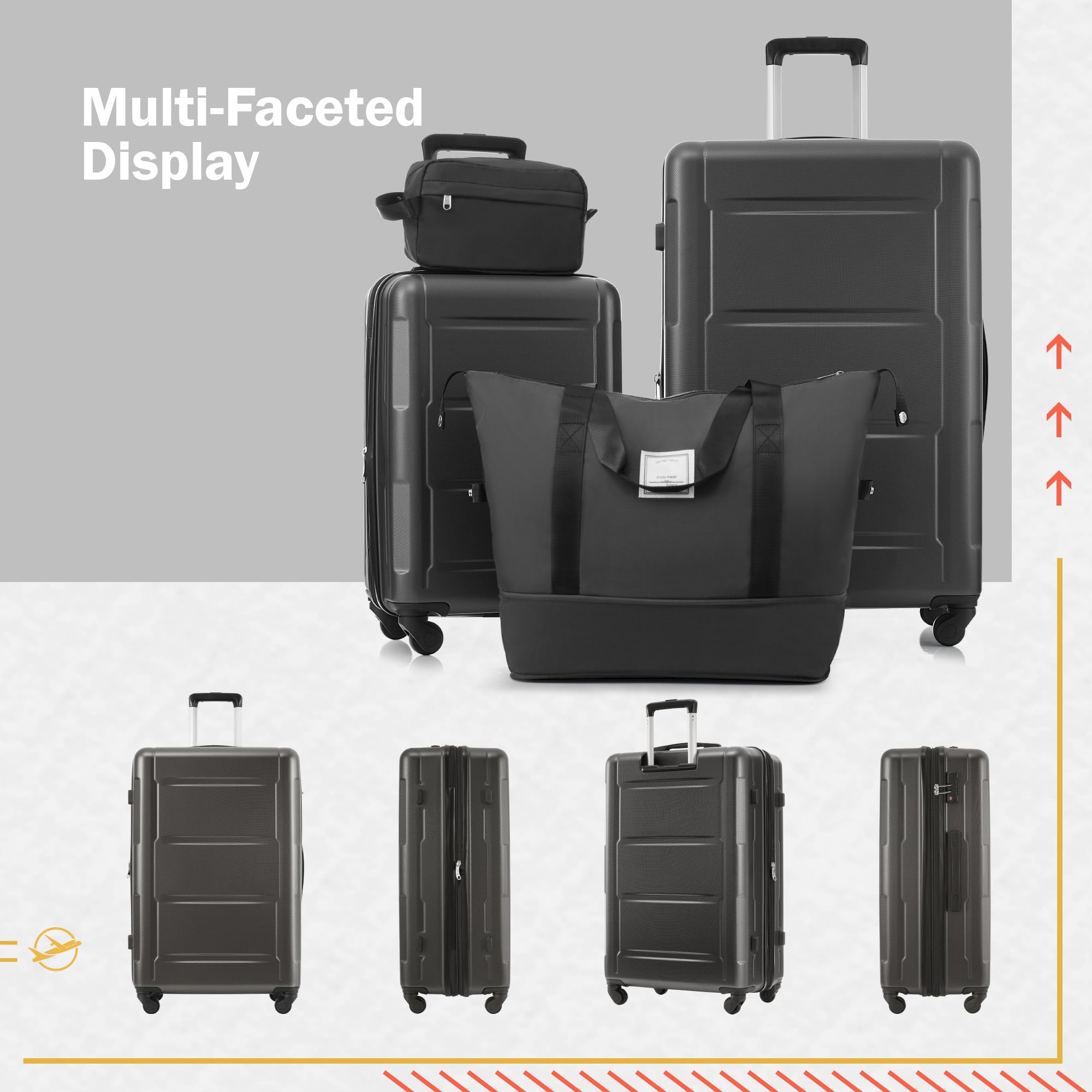 Azor Light Blue ABS Luggage Set, Travel in Colour, TSA Lock