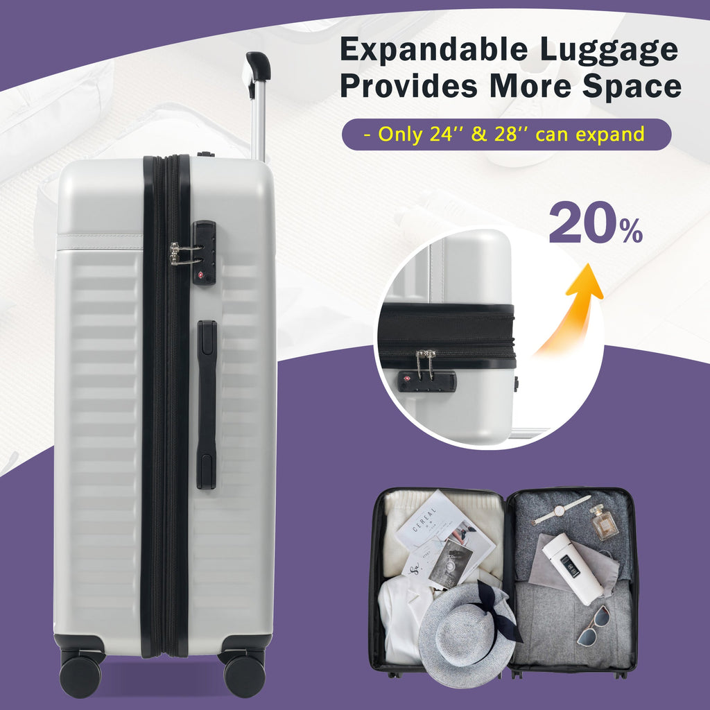 Azor 3-Piece Expandable Carry-On Set, Front Pocket, TSA Lock