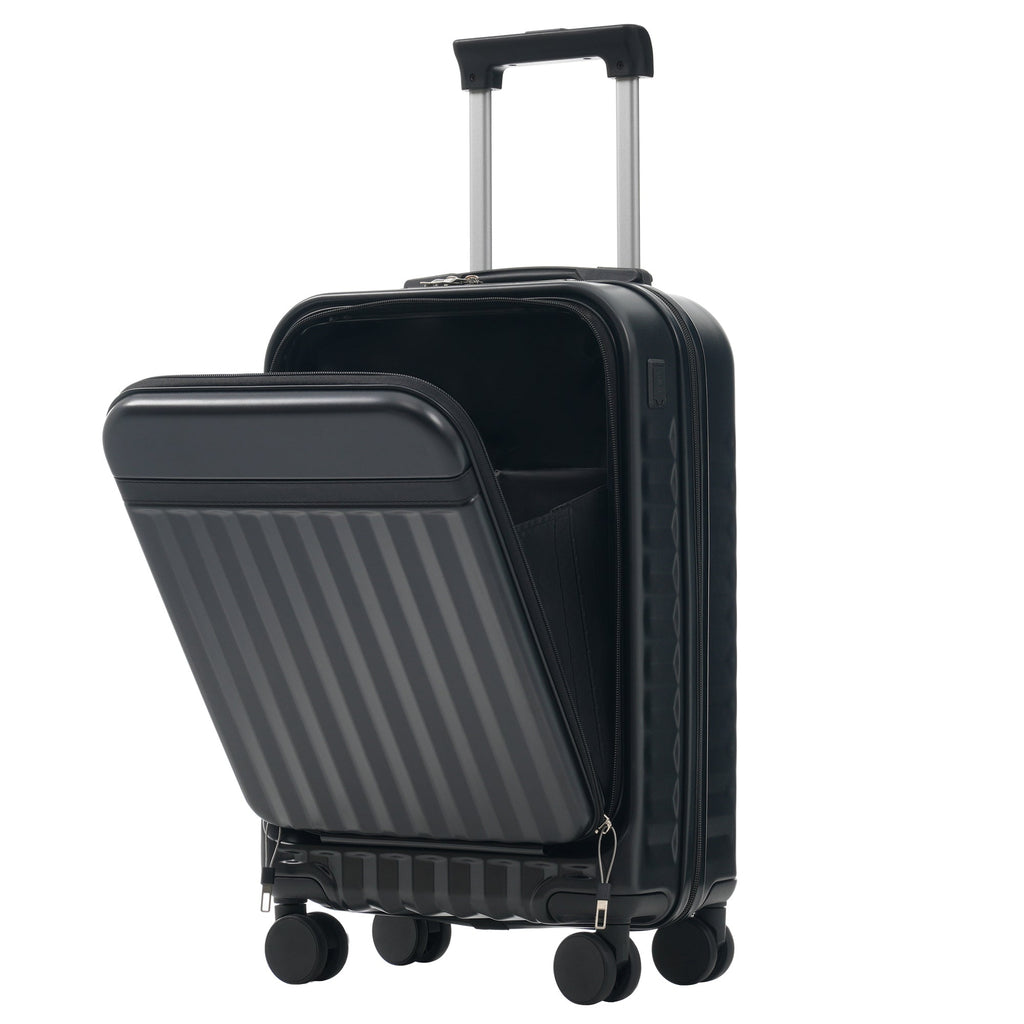Azor 3-Piece Expandable Carry-On Set, Front Pocket, TSA Lock