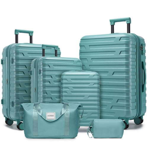 Azor 6-Piece Hardside Set, Suitcases + Duffel Bags, Complete Kit