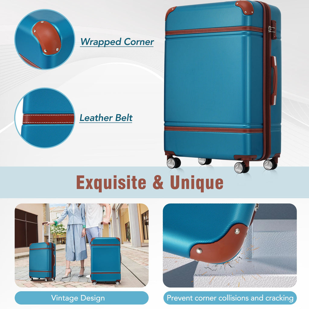Azor Blue ABS Luggage Set, Travel Organisation System, TSA Lock