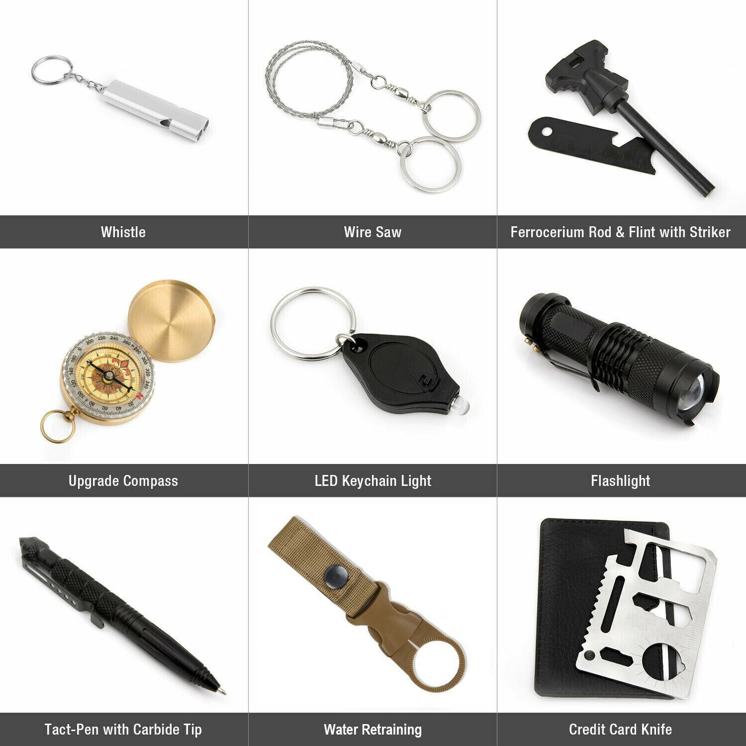 Azor 14 In 1 Outdoor Emergency Survival And Safety Gear Kit