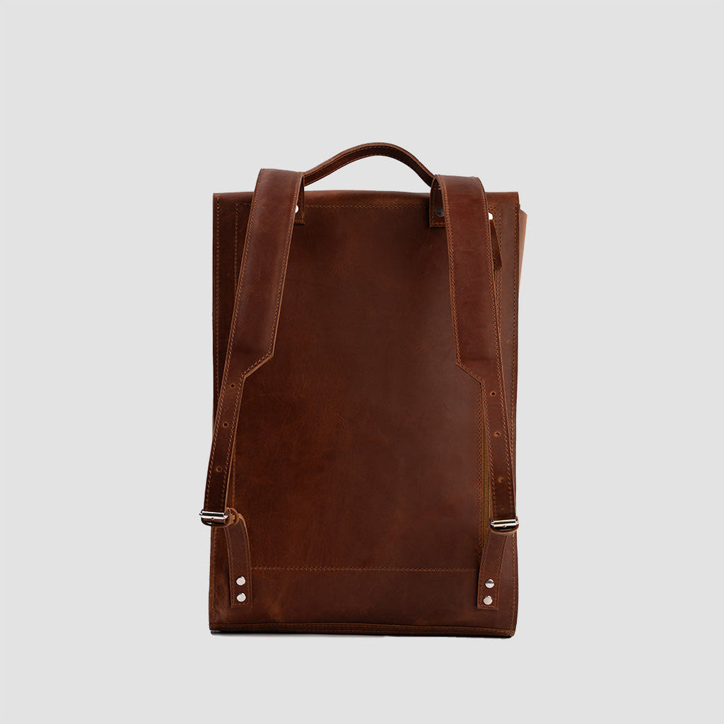 Azor Leather Backpack — Metropolian (Cognac Brown)